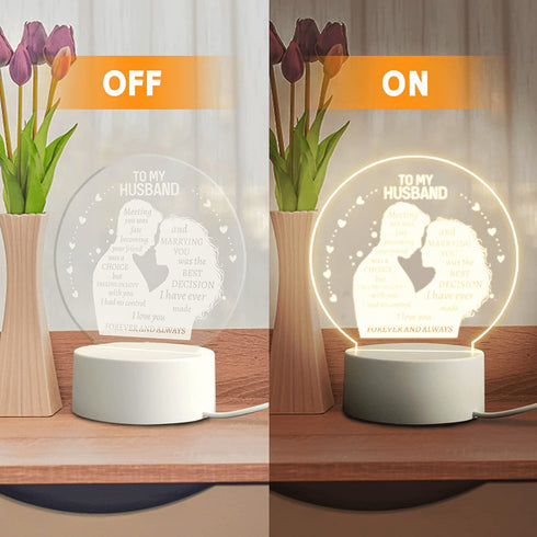 Personalized Night Light Perfect Gifts for Husband from Wife
